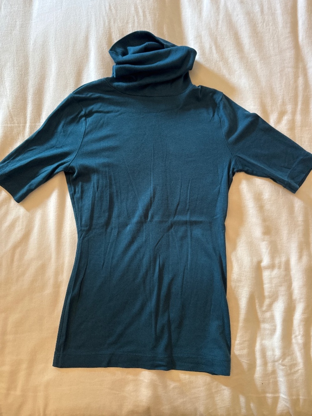 Super soft shirt sleeve mock turtleneck
